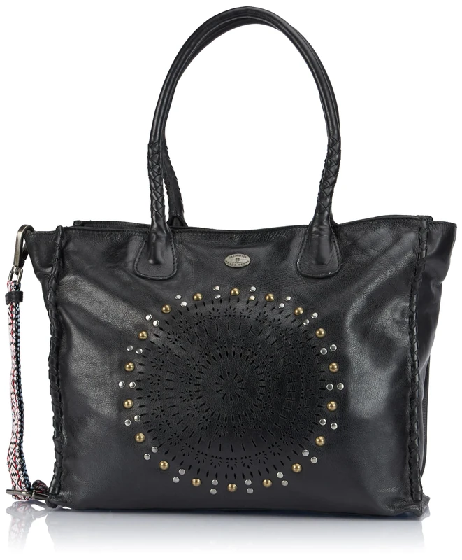 baradello Women's Leather Shopper, Black, OneSize