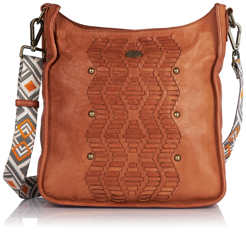 baradello Women's Leather Crossbody Bag, Camel, OneSize