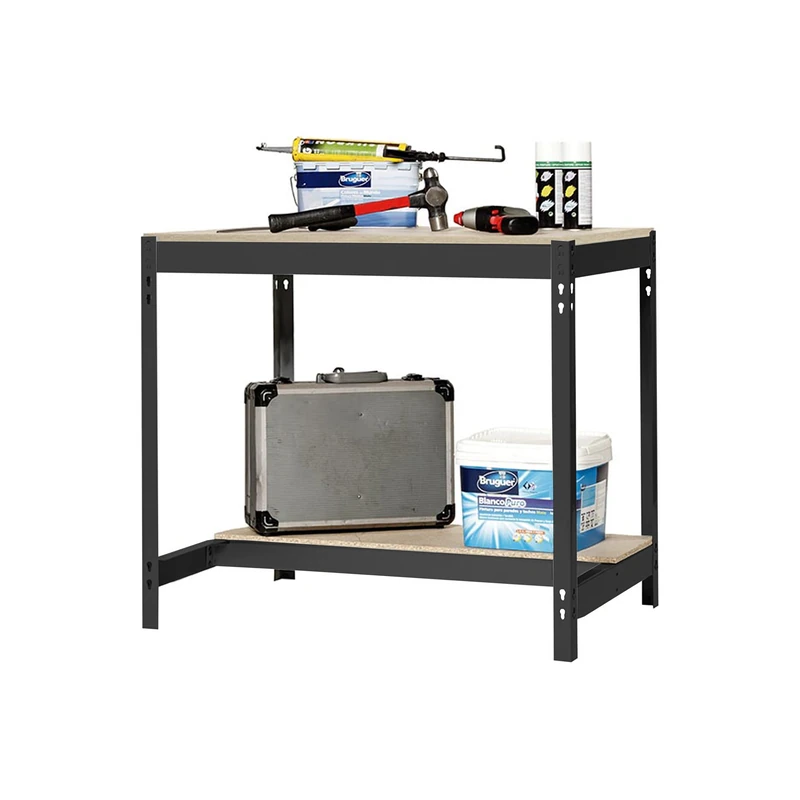 Simonrack Workshop Table, Work Bench, Load Capacity 400 kg, 842x910x760 mm, Anthracite/Wood - BT-0 - Image 1