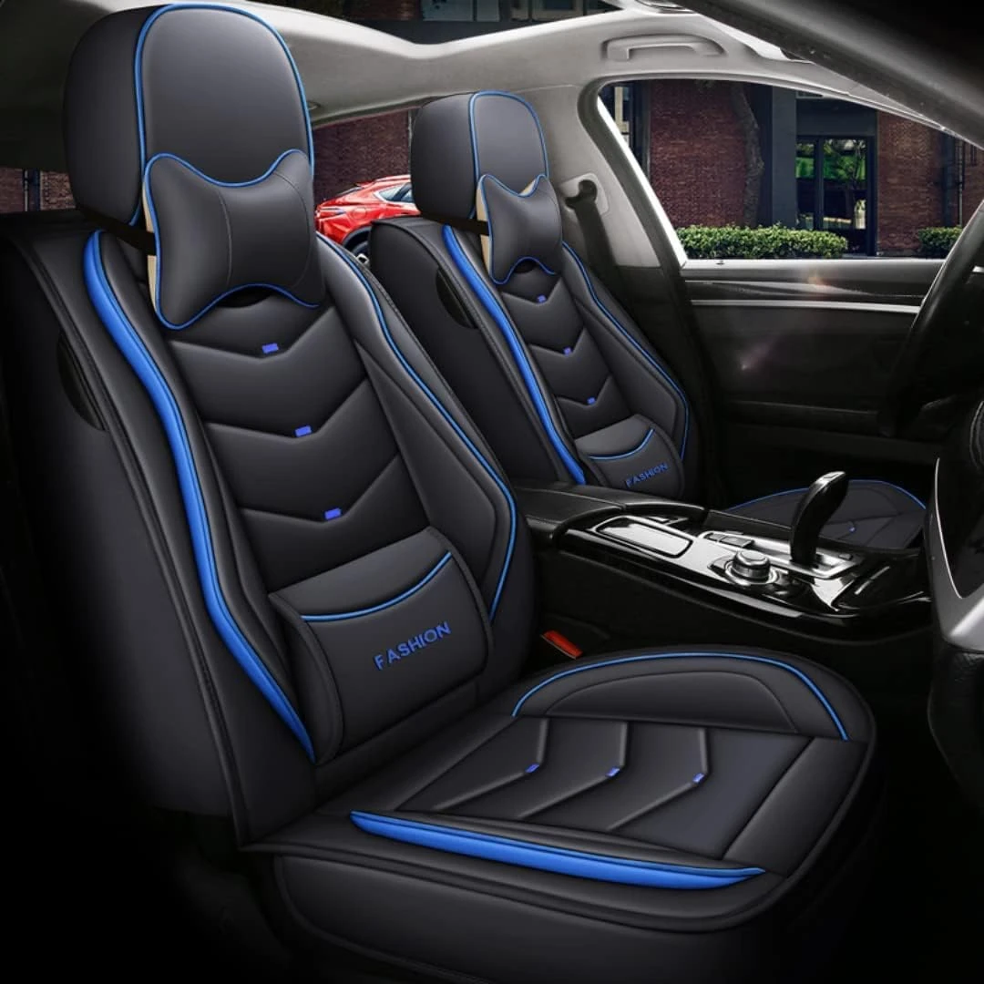 SAHFEE Car Seat Covers Universal Full Set for MG ZR MG ZS MG ZT MG ZT- T MGA MGB MGB GT MGC MGF MGR V8 MGY Midget Mon Car Accessories.black blue