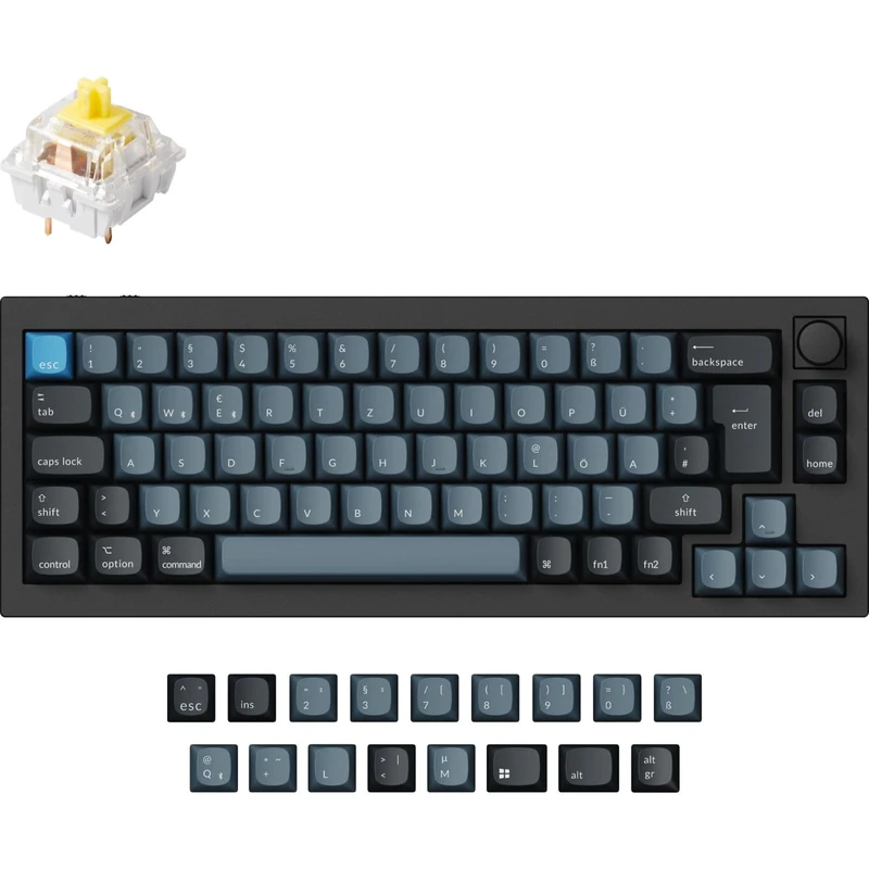 Q2 Pro (Schwarz/Blaugrau, DE-Layout, Keychron K Pro Banana, Hot Swap, Aluminiumrahmen, RGB)