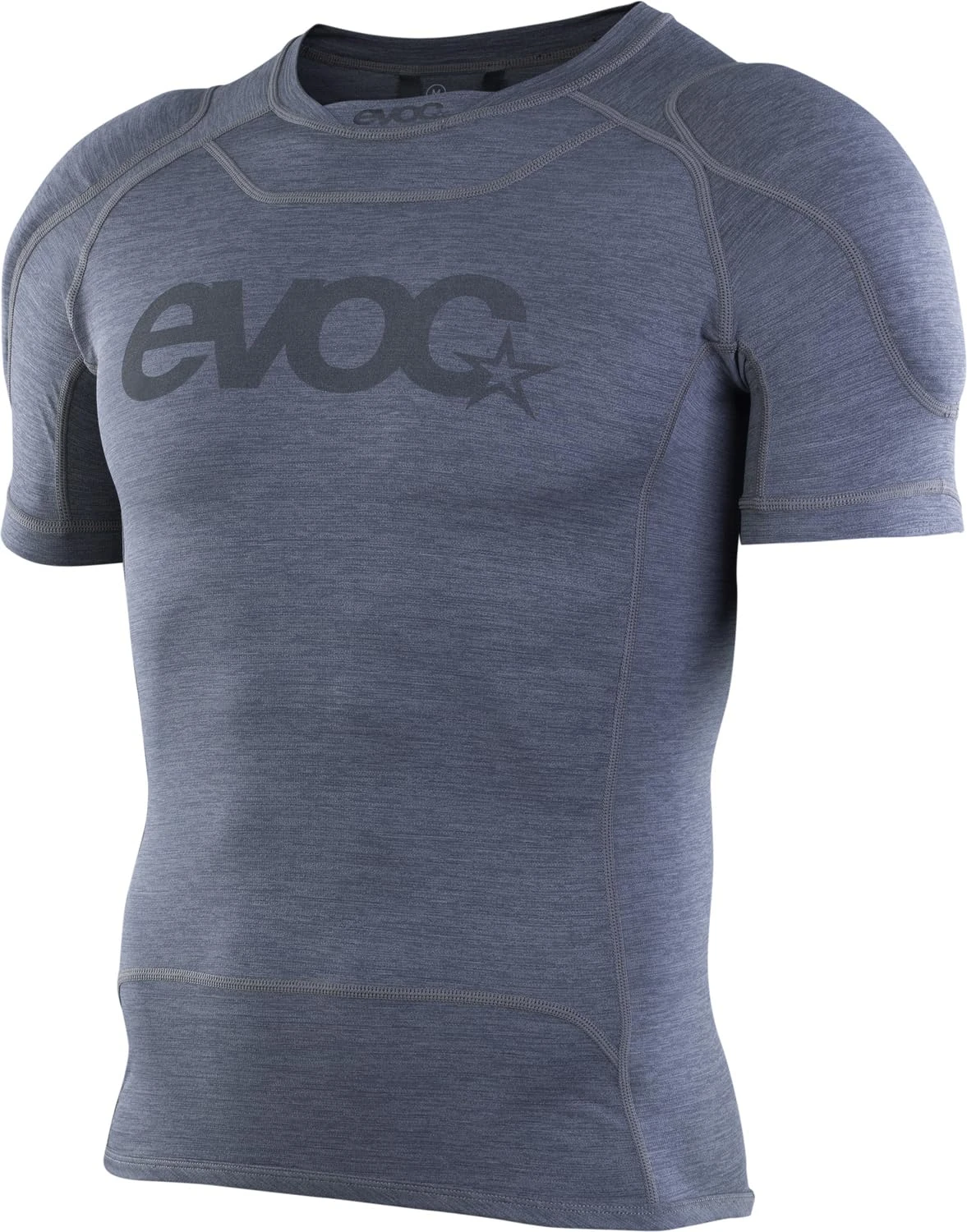 EVOC ENDURO Shirt, protector shirt (LITESHIELD FLEX shoulder protectors, S.LEISURE stretch material, 3D ventilation, machine washable bike accessories, size: L), carbon grey
