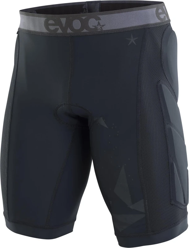 EVOC Crash Pants Bike, Cycling Shorts (Hip Protectors, Elastic Interface seat pad, Recycled Mipan Nylon, incl. Anti-Odour Technologies, Machine Washable, Size: S), Black