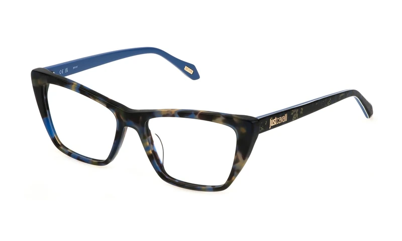 Just Cavalli Eyeglass Frame VJC045 Brown/BLU Havana 54/16/140 Women's Glasses, Brown/Blu Havana, 54/16/140