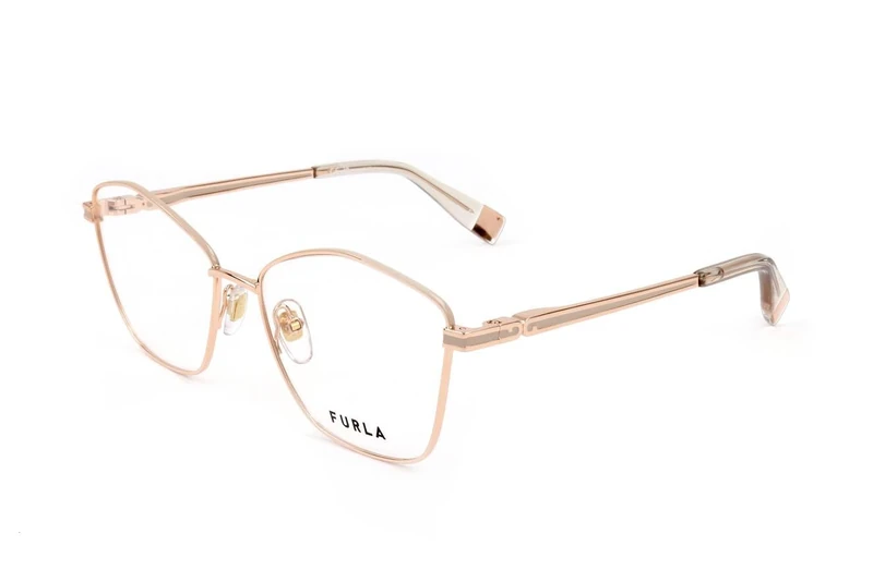 Furla Eyeglass Frame VFU725 Shiny Copper Gold with Coloured Parts 55/16/135 Women's Glasses, Shiny Copper Gold With Coloured Parts, 55/16/135 - Image 1