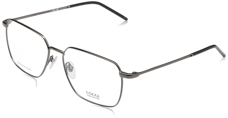 Lozza Eyeglass Frame VL2419 Total Shiny Gun/W Variant 58/16/145 Men's Glasses, Total Shiny Gun/W Variant, 58/16/145