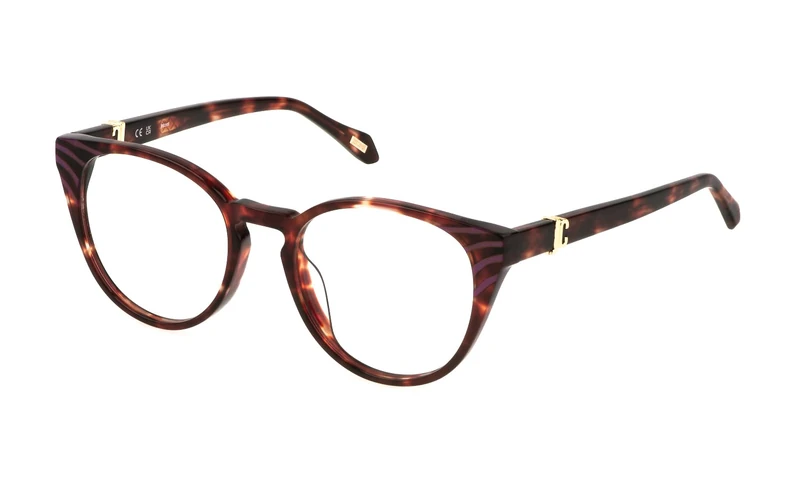 Just Cavalli Eyeglass Frame VJC046V Shiny Havana/Violet 51/19/140 Women's Glasses, Shiny Havana/Violet, 51/19/140