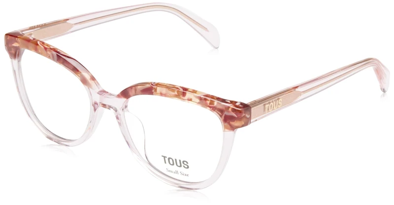 TOUS Eyeglass Frame VTOB93V Shiny TRANSP.Pink 50/17/135 Women's Glasses, Shiny Transp.pink, 50/17/135