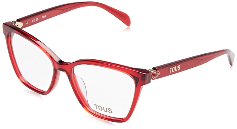 TOUS Eyeglass Frame VTOB94S Shiny TRANSP.Red 53/16/135 Women's Glasses, Shiny Transp.red, 53/16/135