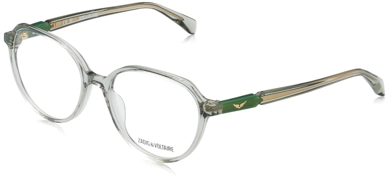 Zadig&Voltaire Eyeglass Frame VZJ044 Shiny Grey/Green 51/16/135 Unisex Child Glasses, Shiny Grey/Green, 51/16/135