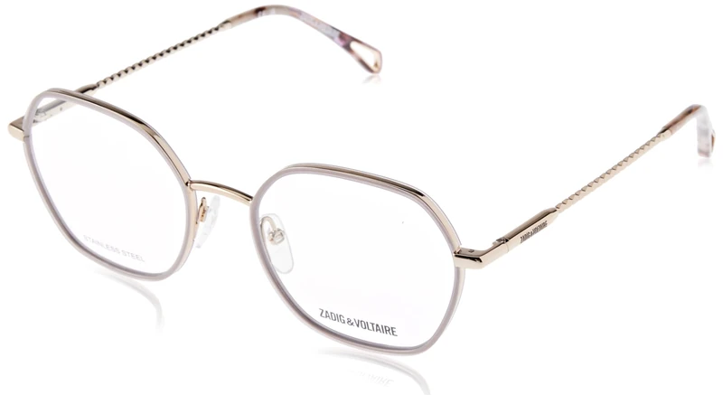 Zadig&Voltaire Eyeglass Frame VZV384V Shiny Light Gold 51/19/135 Women's Glasses, Shiny Light Gold, 51/19/135