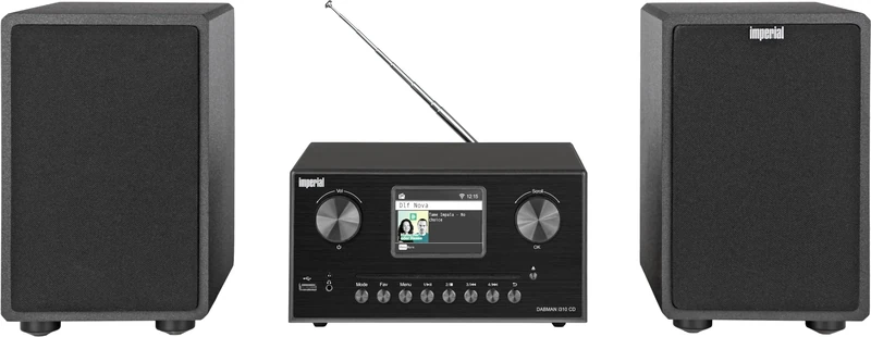 IMPERIAL DABMAN i310 CD - Stereo System with CD (Bluetooth Transmitter and Receiver, Streaming, USB Recording) - Black