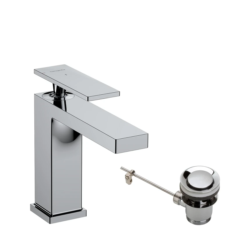 Hansgrohe 73014000 Tecturis E Single Lever Basin Mixer 110 CoolStart EcoSmart+ with pop-up Waste Set, Chrome, spout Height 110mm