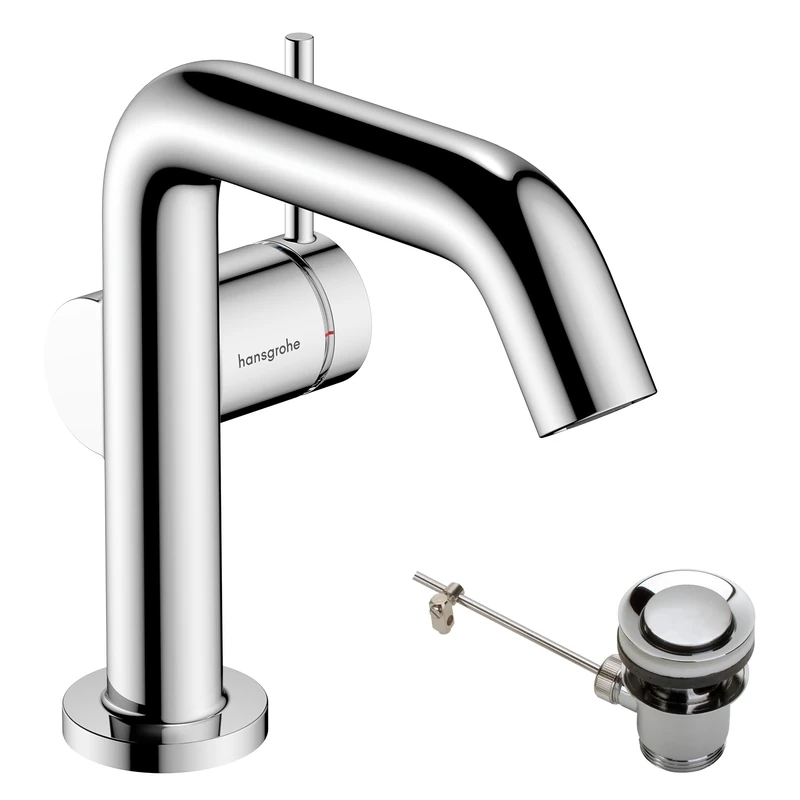 Hansgrohe 73323000 Tecturis S Single Lever Basin Mixer 110 Fine CoolStart EcoSmart+ with pop up-Waste Set, Chrome, spout Height 110mm