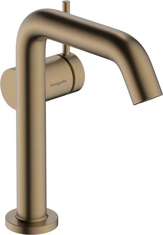 hansgrohe Tecturis S - bathroom tap without waste set, energy-saving (CoolStart), bathroom sink water tap with spout height 150mm, bathroom mixer tap water-saving (EcoSmart+), brushed bronze, 73341140
