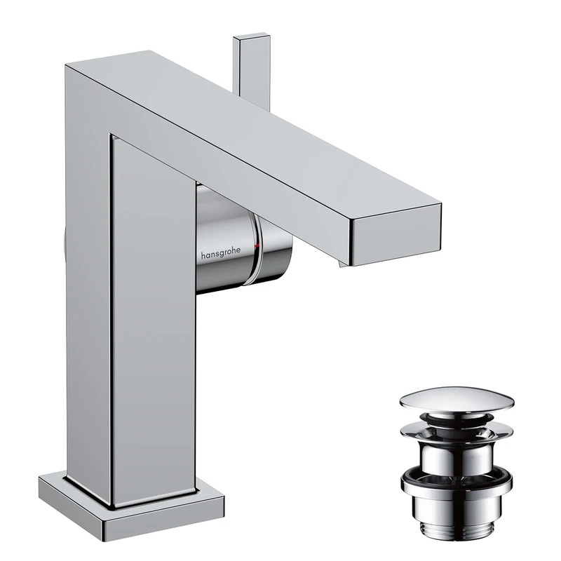 Hansgrohe 73020000 Tecturis E Single Lever Basin Mixer 110 Fine CoolStart EcoSmart+ with Push-Open Waste Set, Chrome, spout Height 110mm