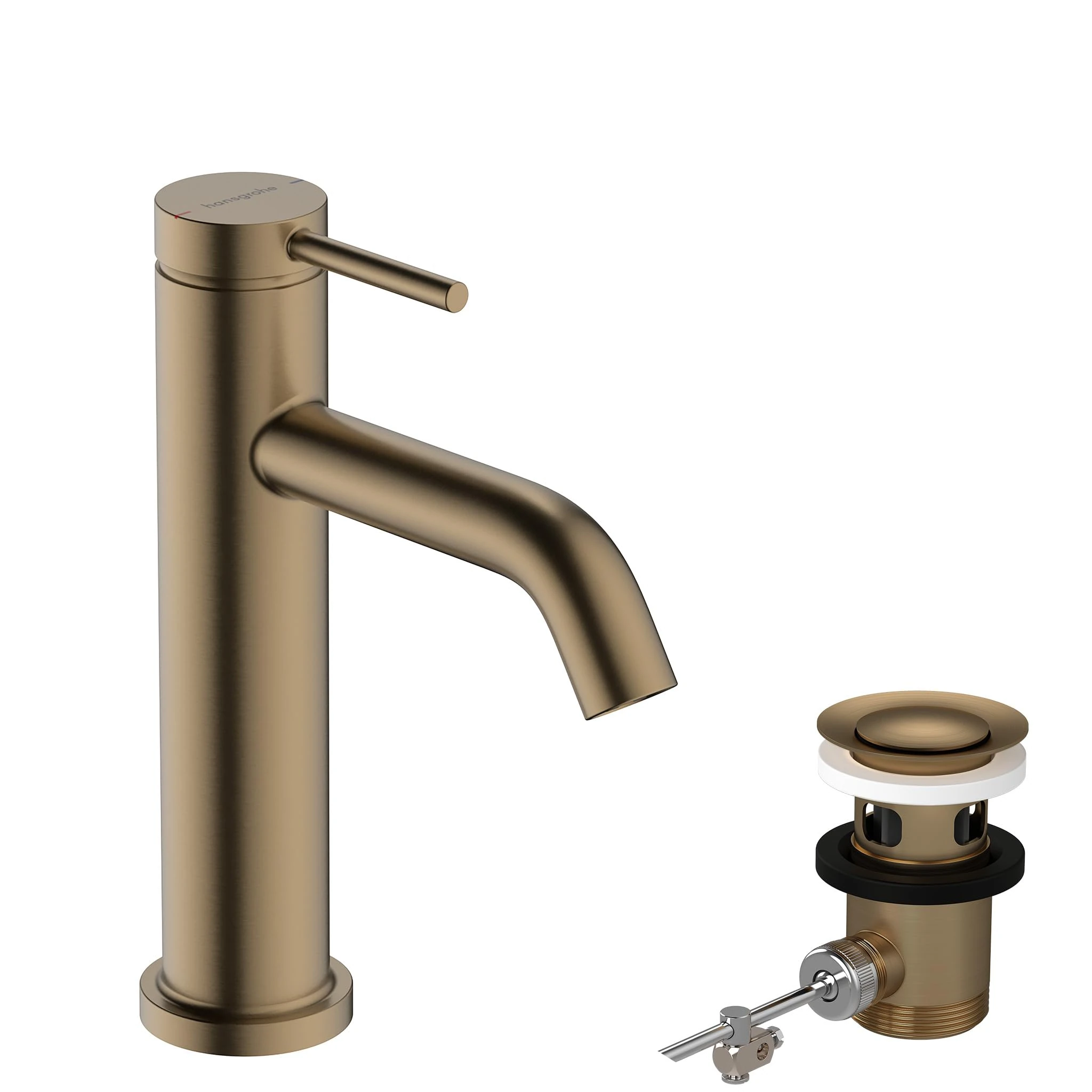 Hansgrohe 73310140 Tecturis S Single Lever Basin Mixer 110 EcoSmart+ with pop-up Waste Set, Brushed Bronze, spout Height 110mm