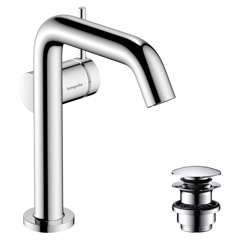 Hansgrohe 73340000 Tecturis S Single Lever Basin Mixer 150 Fine CoolStart EcoSmart+ with Push-Open Waste Set, Chrome, spout Height 150mm