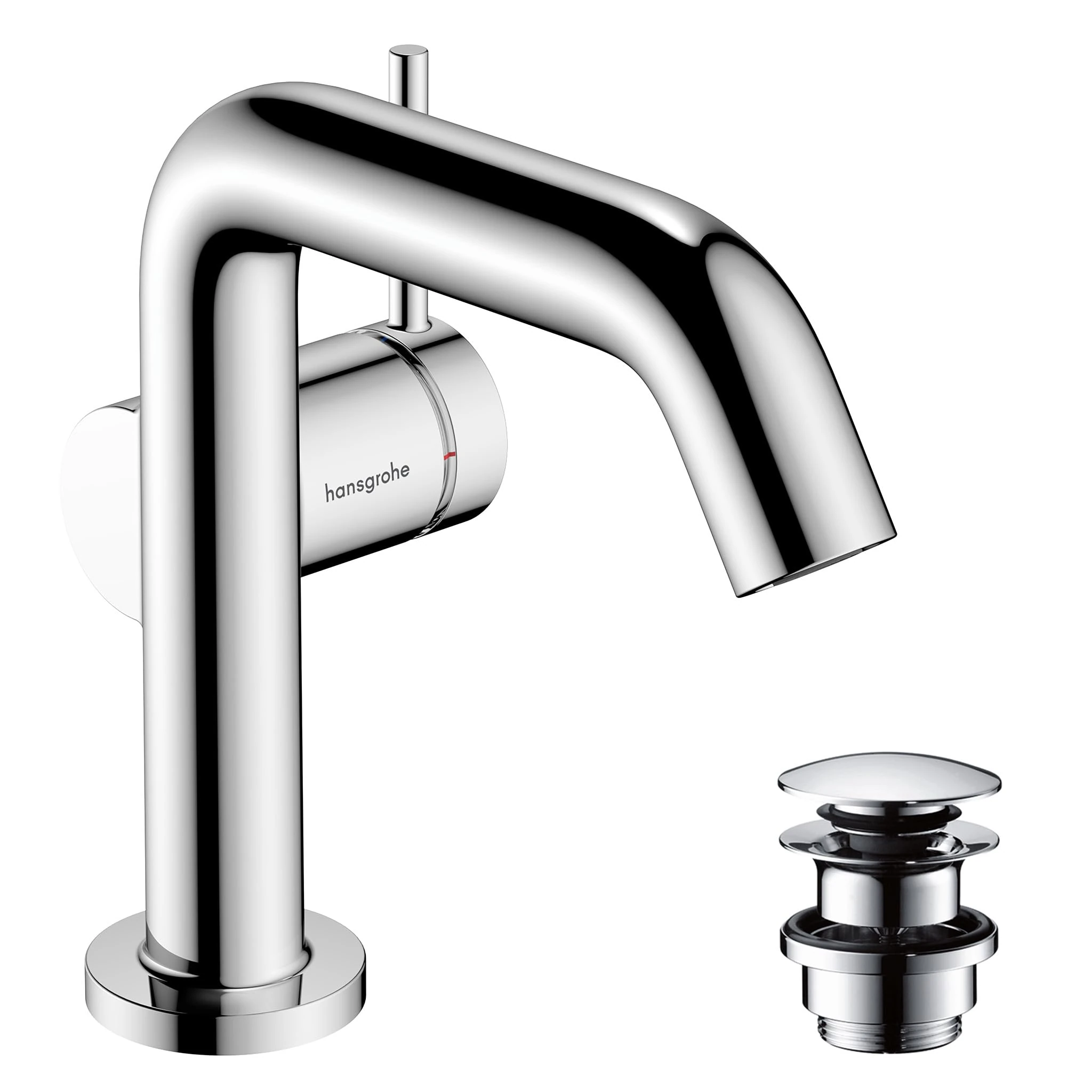 hansgrohe 73320000 Tecturis S Single Lever Basin Mixer 110 Fine CoolStart EcoSmart+ with Push-Open Waste Set, Chrome, spout Height 110mm