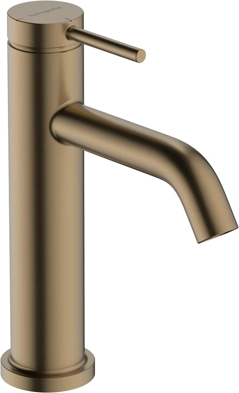 hansgrohe Tecturis S - bathroom tap without waste set, energy-saving (CoolStart), bathroom sink water tap with spout height 110mm, bathroom mixer tap water-saving (EcoSmart+), brushed bronze, 73312140