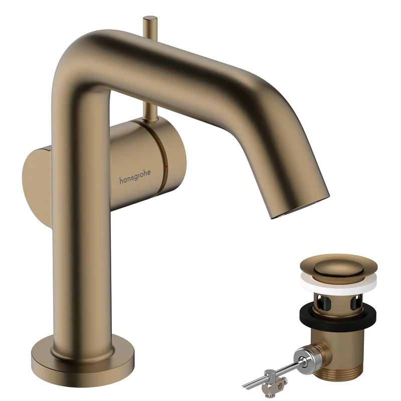 Hansgrohe 73323140 Tecturis S Single Lever Basin Mixer 110 Fine CoolStart EcoSmart+ with pop up-Waste Set, Brushed Bronze, spout Height 110mm