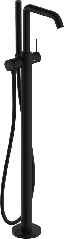 hansgrohe Tecturis S - freestanding Bath tap for 2 Functions, Bath Mixer tap Floor-Standing with Shower Hose 1,25m, Bathroom Tup tap, matt Black, 73440670