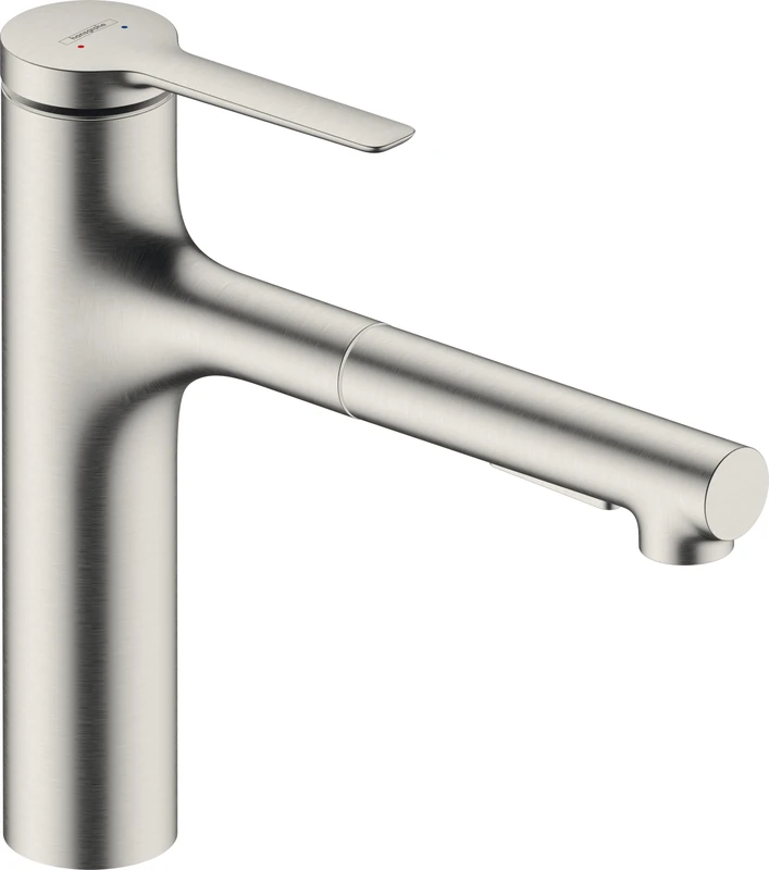 hansgrohe Zesis M33 - Kitchen tap with Metal Pull-Out Spray, with Hose Box (sBox), 2 Sprays, Kitchen Mixer Sink tap with spout Height 160mm, with Swivel spout, Stainless Steel Finish, 74823800