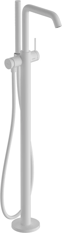 hansgrohe Tecturis S - freestanding Bath tap for 2 Functions, Bath Mixer tap Floor-Standing with Shower Hose 1,25m, Bathroom Tup tap, matt White, 73440700