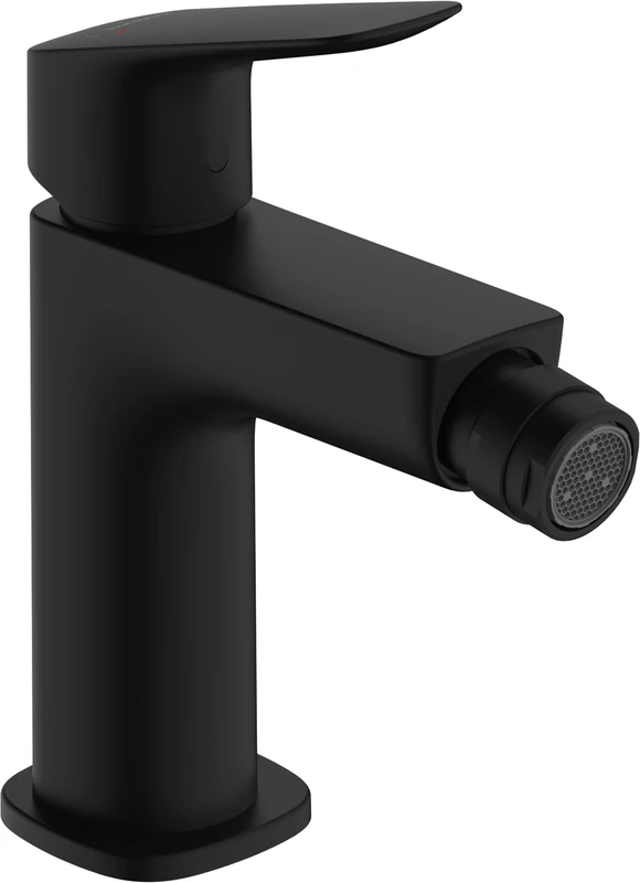 hansgrohe 71201670 Logis Single Lever Bidet Mixer 110 Fine with pop-up Waste Set, Matt Black