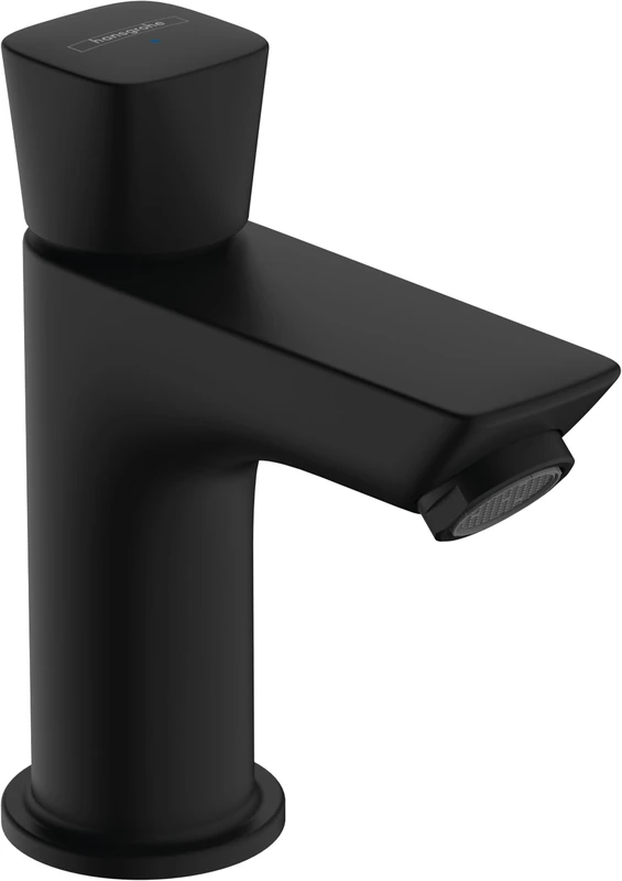 hansgrohe Logis Fine - Washbasin Faucet with Push-Open Waste, Washbasin Mixer with spout Height 240 mm, Bathroom Faucet Water-Saving (EcoSmart), matt Black, 71120670