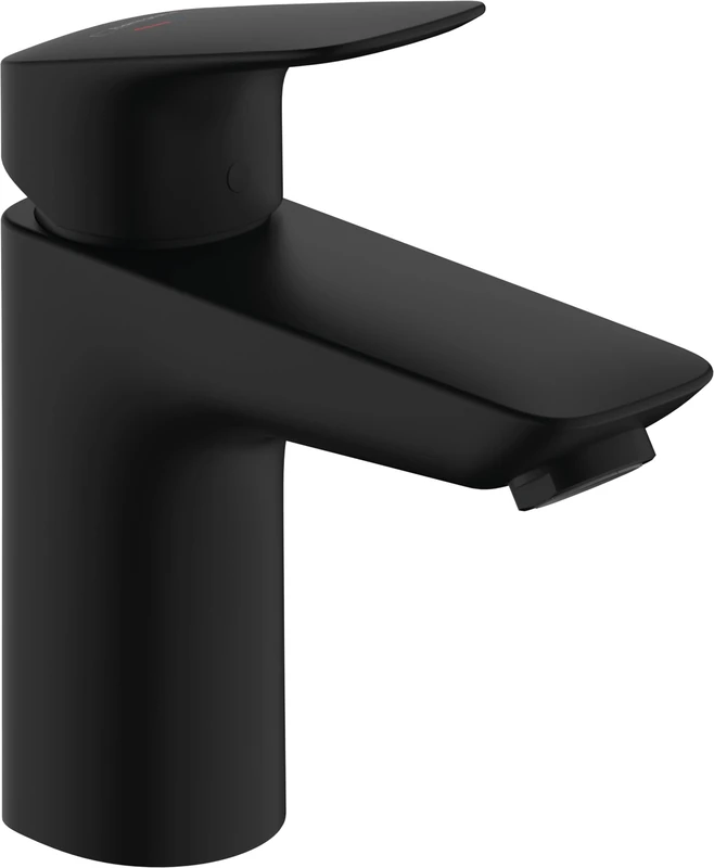 hansgrohe Logis - Bathroom tap with pop-up Waste Set, Energy-Saving (CoolStart), Bathroom Sink Water tap with spout Height 100mm, Bathroom Mixer tap Water-Saving (EcoSmart), matt Black, 71102670