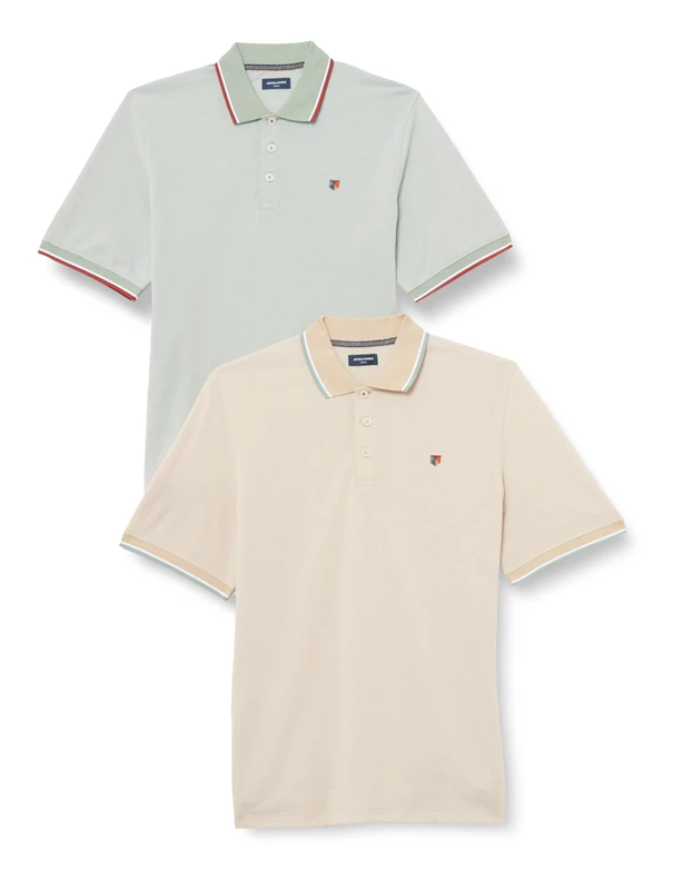 JACK & JONES Jprbluwin Polo SS 2Pk MP, Beige, M - Image 1