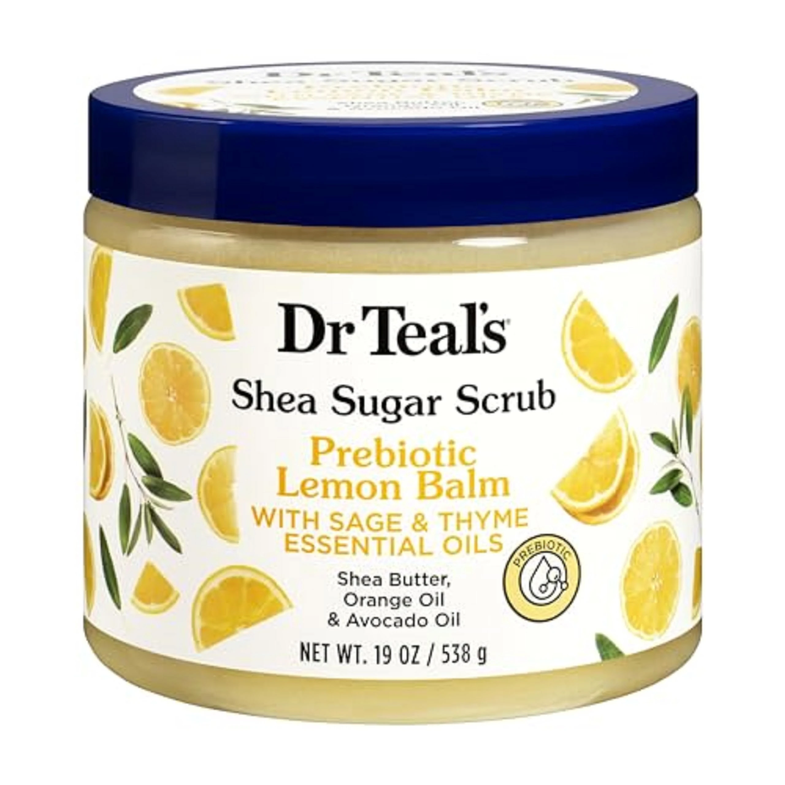 Dr Teal's Shea Sugar Scrub Prebiotic Lemon Balm 538Gm