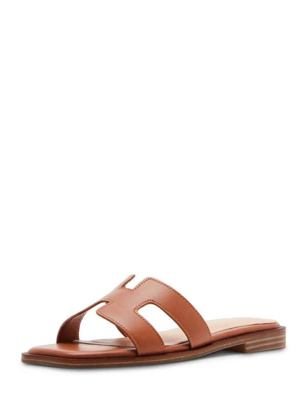 Madden Girl Women's Haileyy Slide Sandal, Cognac, 7.5 UK