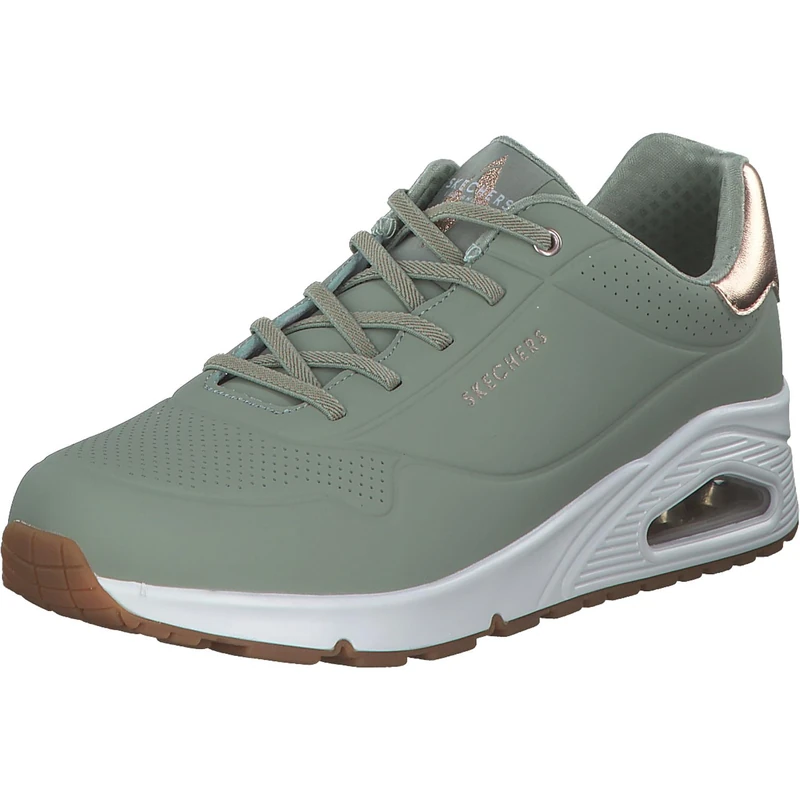 Skechers Women's Uno Shimmer Away Trainer, Sage, 6 UK