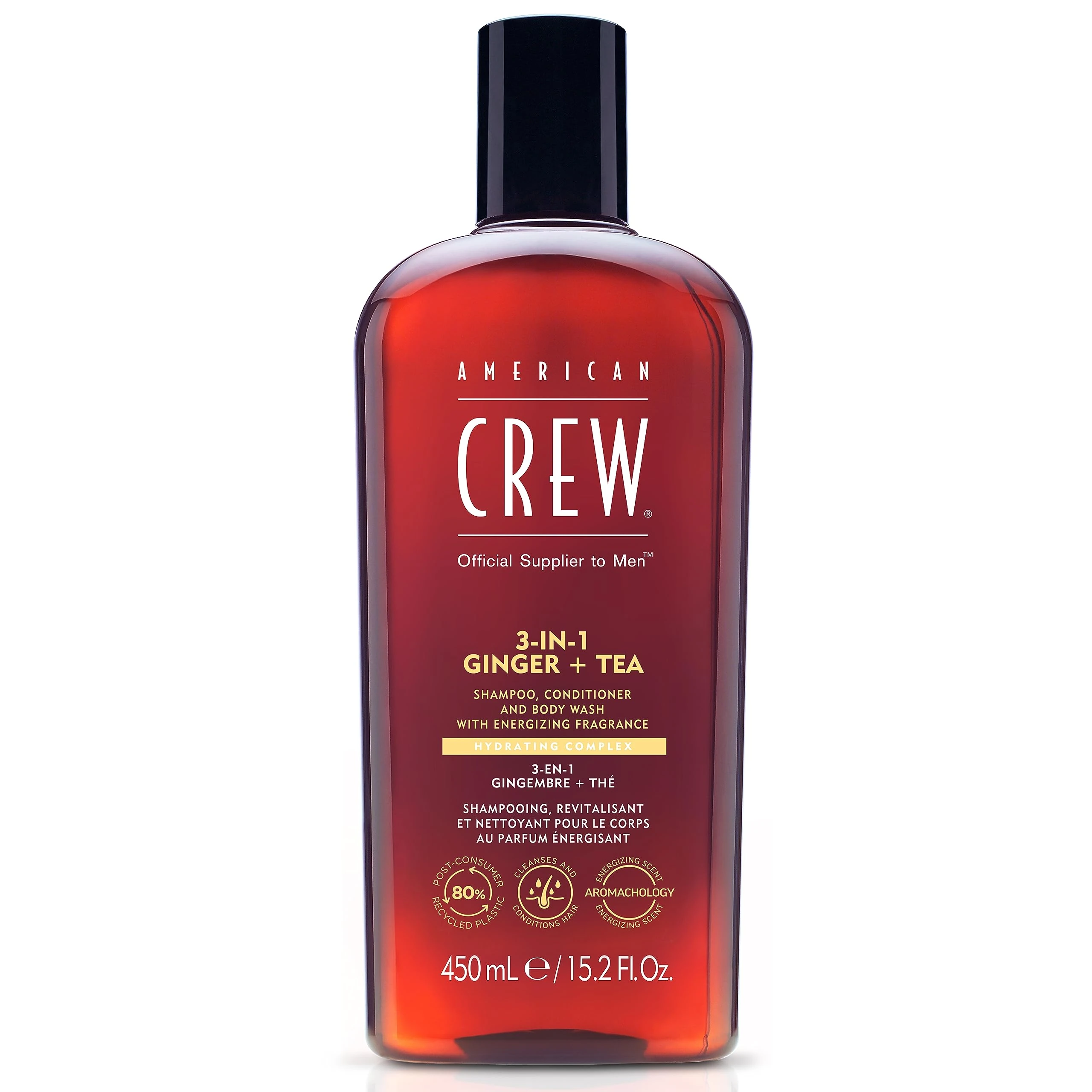 American Crew 3-in-1 Shampoo, Conditioner and Body Wash Ginger and Tea, 450 ml