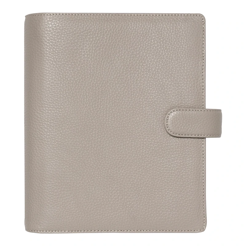 Filofax Norfolk Organizer, A5 Size, Taupe - Soft Full-Grain Leather, Six Rings, with Week-to-View Calendar Diary, Multilingual, 2024 (C022643-24)