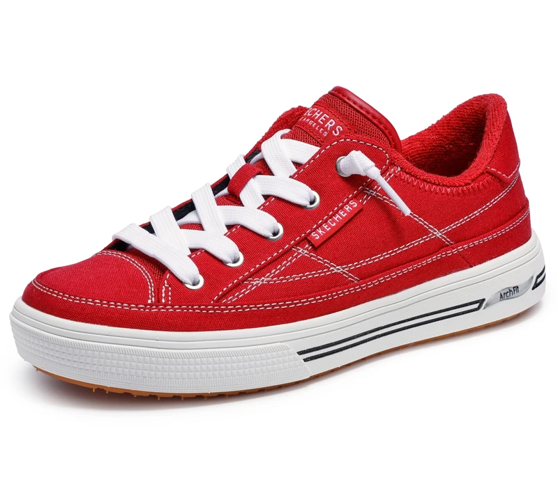 Skechers Women's Arcade Arch Fit-Arcata Sneaker, Red Excursion Plain Getaway Solids, 5 UK