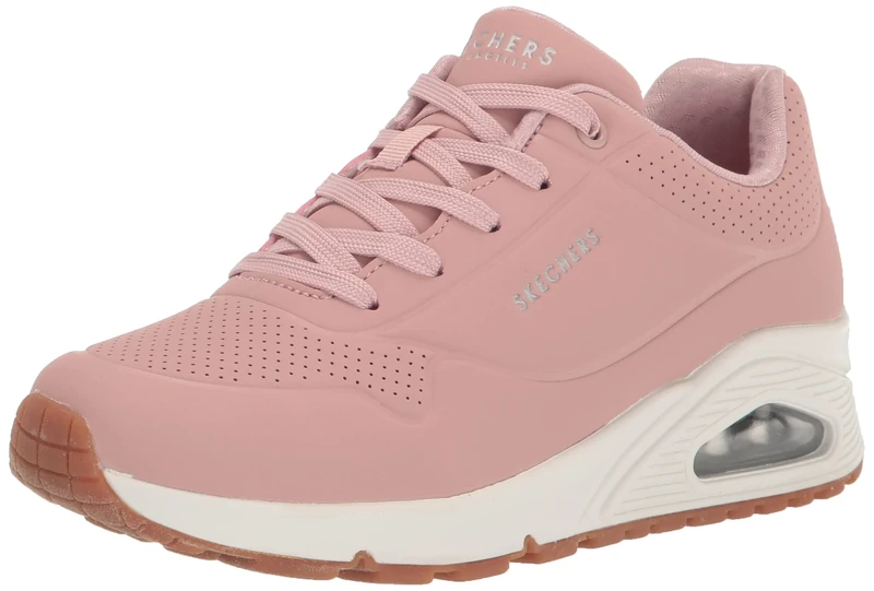 Skechers Women's Uno-Shimmer Away Sneaker, Blush, 8