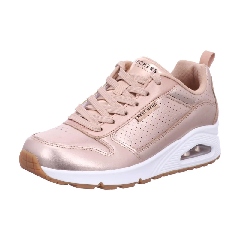 Skechers Women's Uno-Metallixs Sneaker, Rose Gold, 3 UK