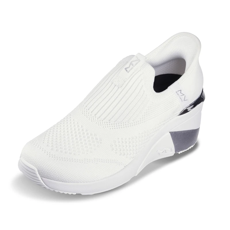 Skechers Women's A-Wedge-Crecent Sneaker, White Opulent Garden, 3.5 UK