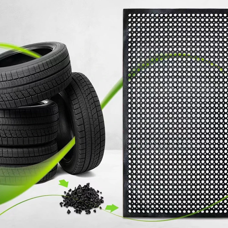 NANBOWANG - Rubber Anti Fatigue Floor Mat Commercial Grade Grease Resistant Non-Slip Floor Mat for Restaurant Kitchen Bar Garden Wet Area Outdoor (40x80