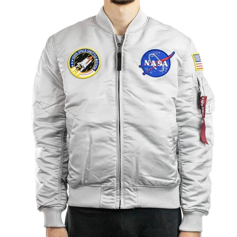 Alpha Industries MA-1 VF NASA Bomber Jacket for Men Pastel Grey