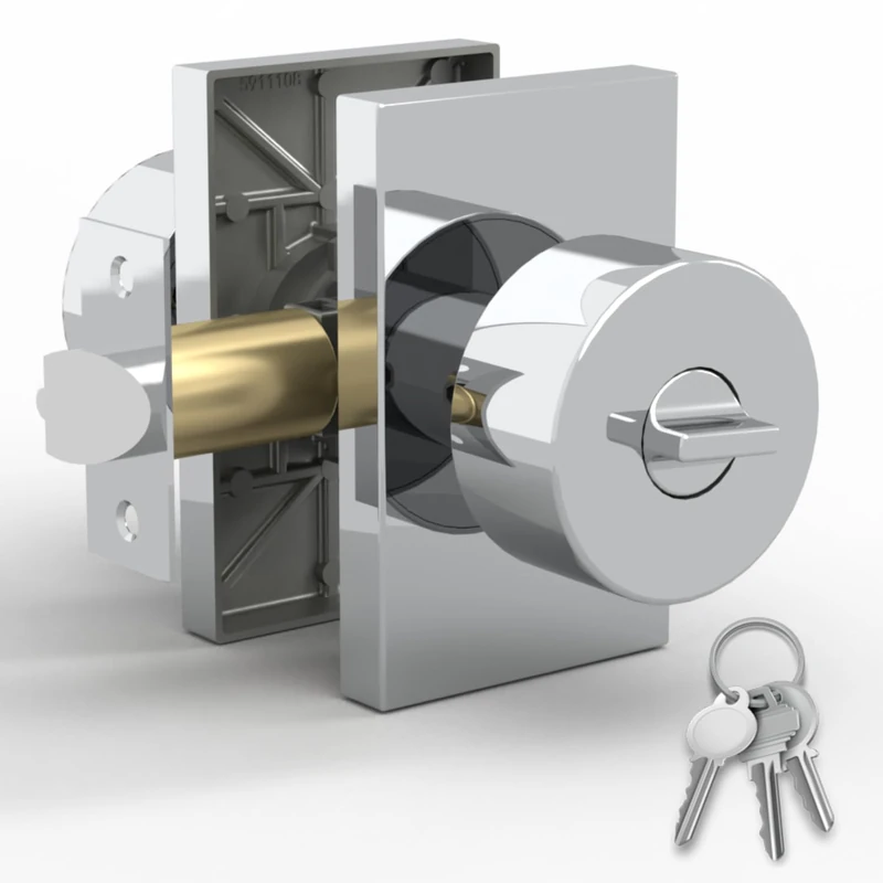 Mega Handles Laura Keyed Entry Door Knob Chrome - Reversible