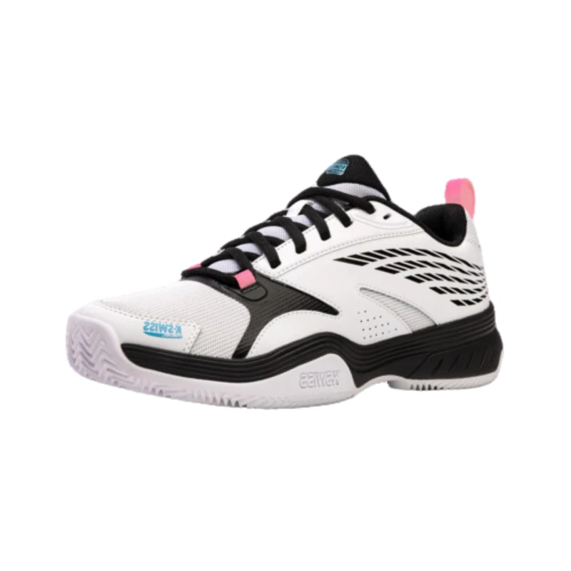 K-Swiss Performance Men's Speedex Padel Tennis Shoes, White/Black/Aquarius, 6 UK