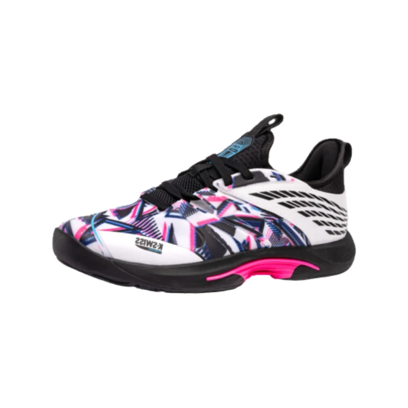 K-Swiss Performance Speedtrac Padel, Tennis Shoes, White/Black/NEON Pink,