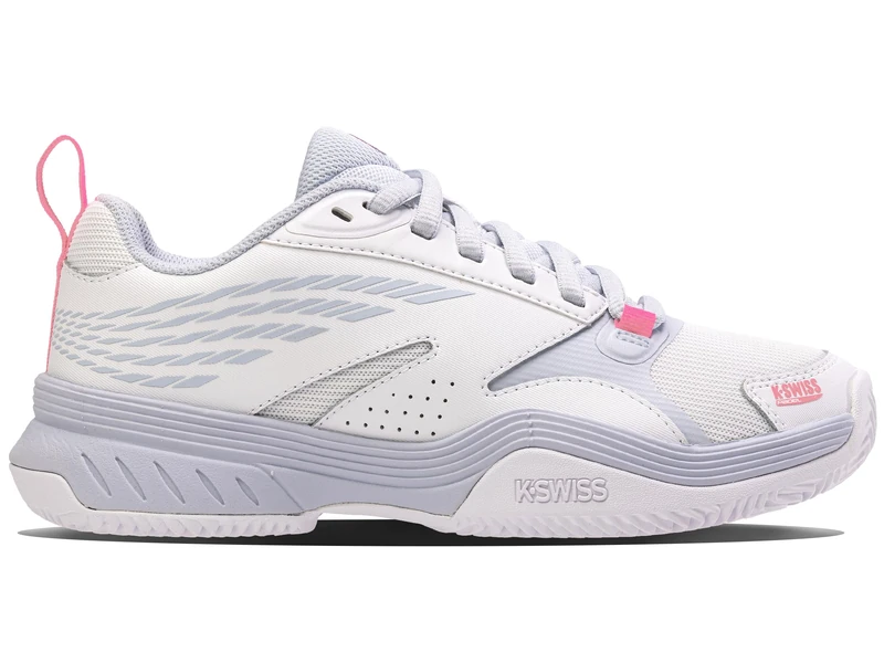K-Swiss Performance Speedex Padel, Tennis Shoes, White/Arctic ICE/NEON Pink,