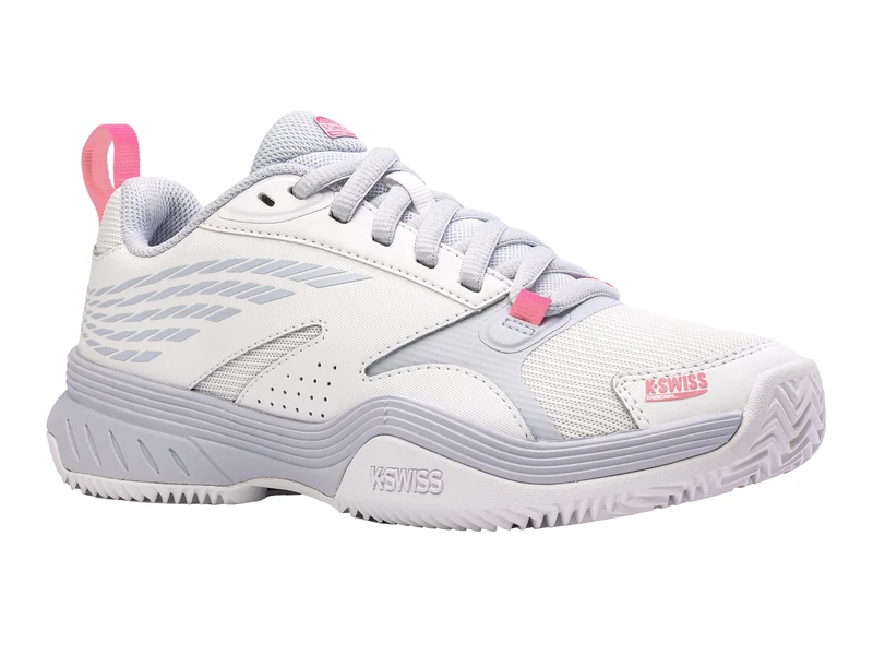 K-Swiss Performance Speedex Padel, Tennis Shoes, White/Arctic ICE/NEON Pink,
