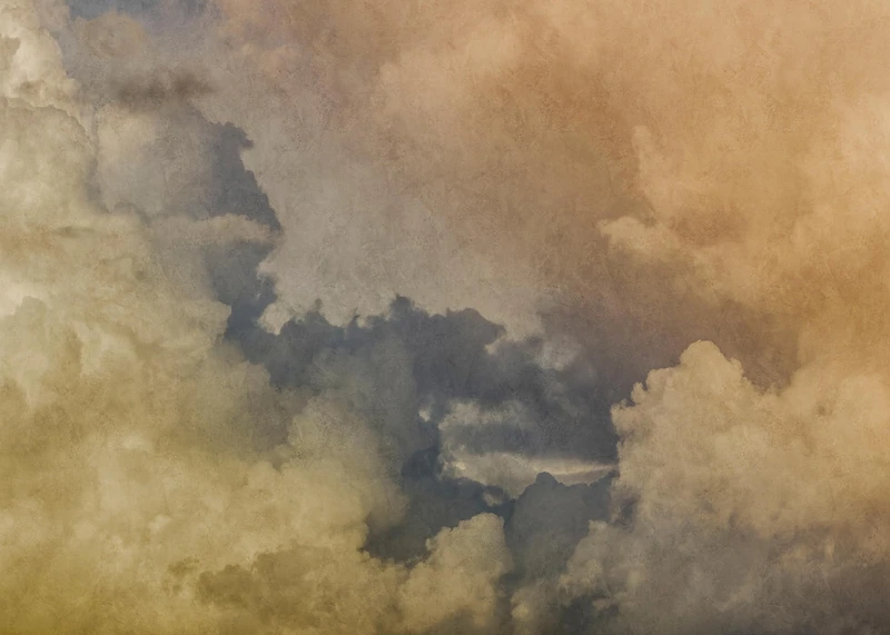 Rasch Wallpaper 363180 - Photo Wallpaper on Non-Woven with Clouds and Sky in Yellow and Blue - 2.65 m x 3.71 m (L x W) - Image 1