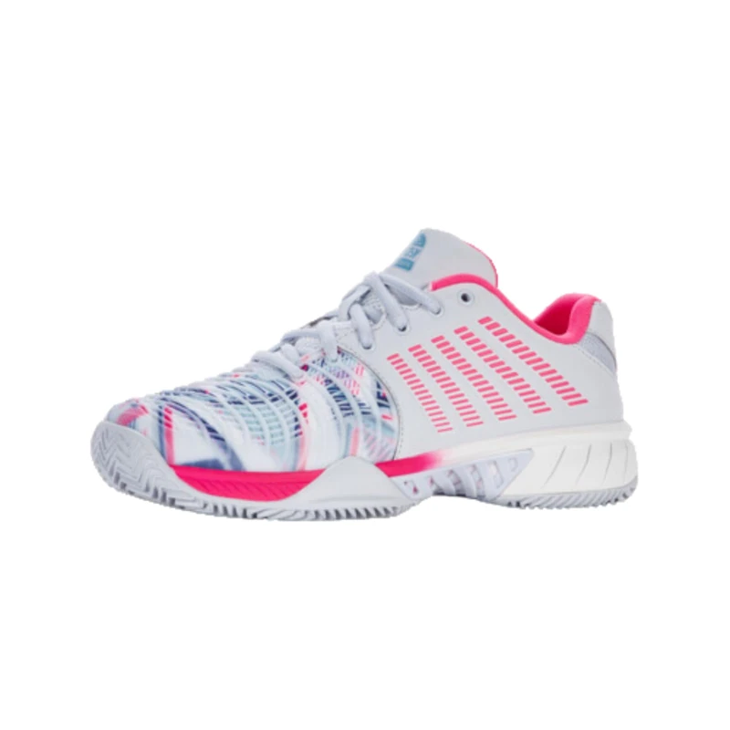K-Swiss Performance Express Light 3 Padel, Tennis Shoes, Arctic ICE/White/NEON Pink,